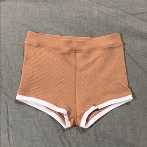 Aerie Tan Ribbed Shorts